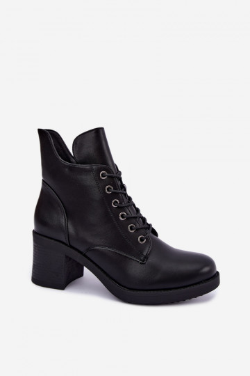 Botines de mujer cálidos con cordones en negro Garella