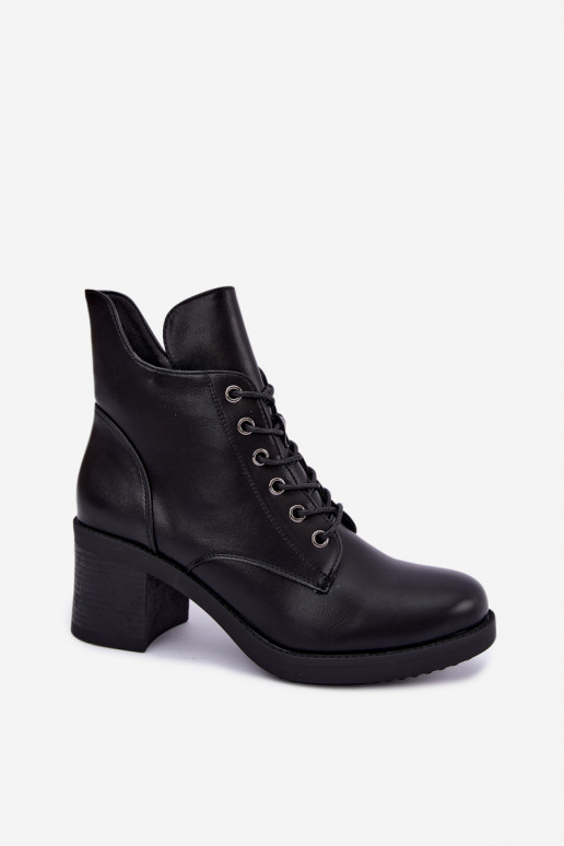 Botines de mujer cálidos con cordones en negro Garella