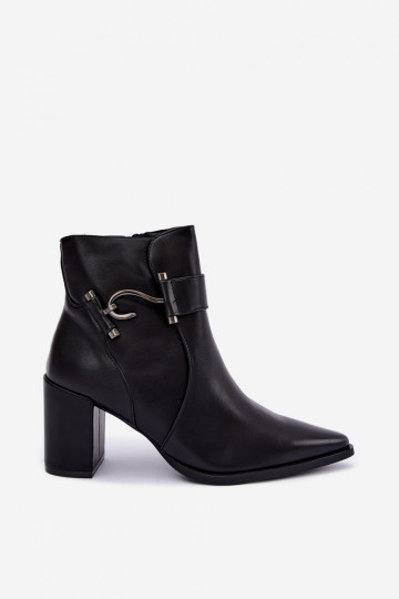 Botines cálidos con tacones y adornos en negro Isarae 2