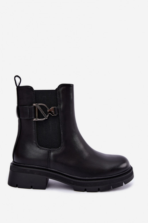 Botines cálidos y elegantes con adornos en negro Janira