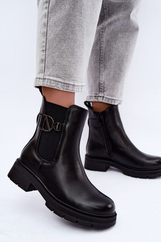 Botines cálidos y elegantes con adornos en negro Janira