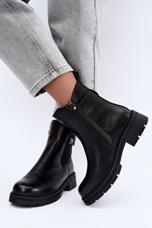 Botines cálidos y elegantes con adornos en negro Janira
