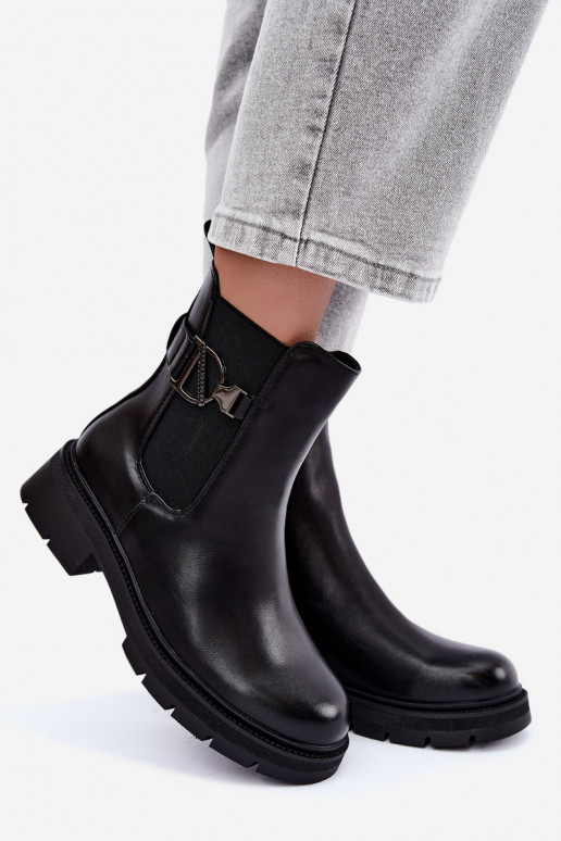 Botines cálidos y elegantes con adornos en negro Janira