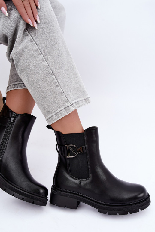 Botines cálidos y elegantes con adornos en negro Janira