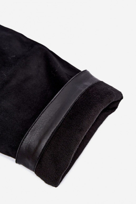 Botas altas cálidas con caña cosida y tacones en negro Jorella