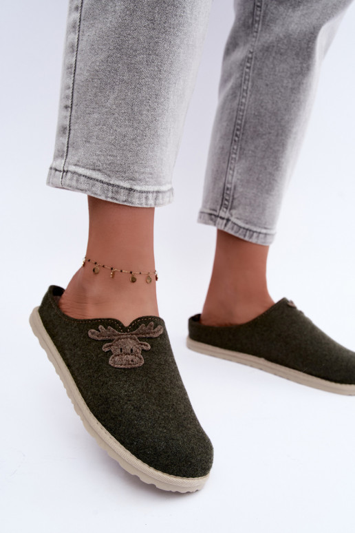 Zapatillas de mujer con ciervos Inblu CS000049 caqui