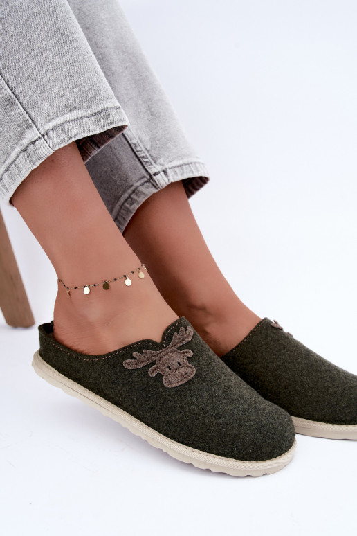 Zapatillas de mujer con ciervos Inblu CS000049 caqui