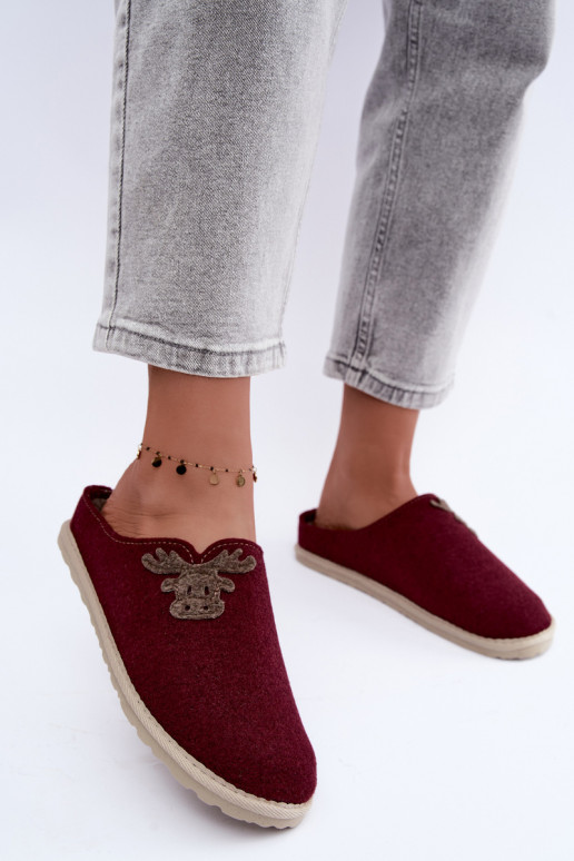 Zapatillas de mujer con ciervos Inblu CS000049 burdeos