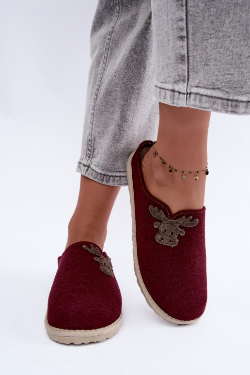 Zapatillas de mujer con ciervos Inblu CS000049 burdeos