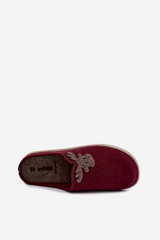 Zapatillas de mujer con ciervos Inblu CS000049 burdeos