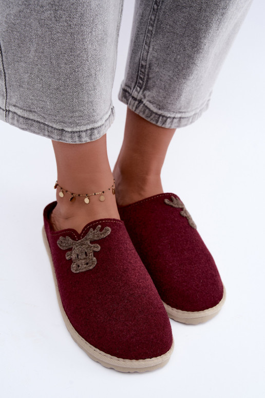 Zapatillas de mujer con ciervos Inblu CS000049 burdeos