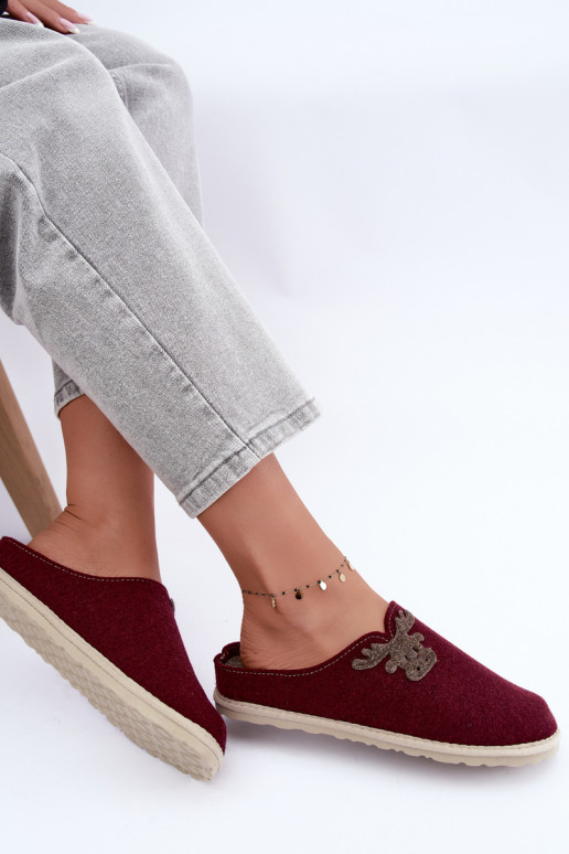 Zapatillas de mujer con ciervos Inblu CS000049 burdeos