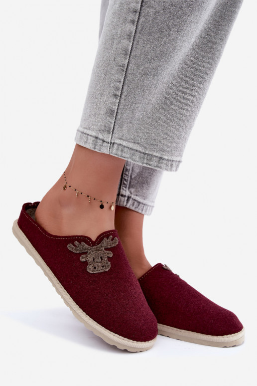 Zapatillas de mujer con ciervos Inblu CS000049 burdeos