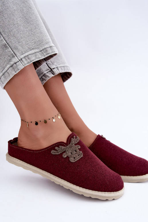 Zapatillas de mujer con ciervos Inblu CS000049 burdeos