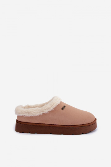 Zapatillas de casa de mujer con pelo Inblu DR000004 marrón