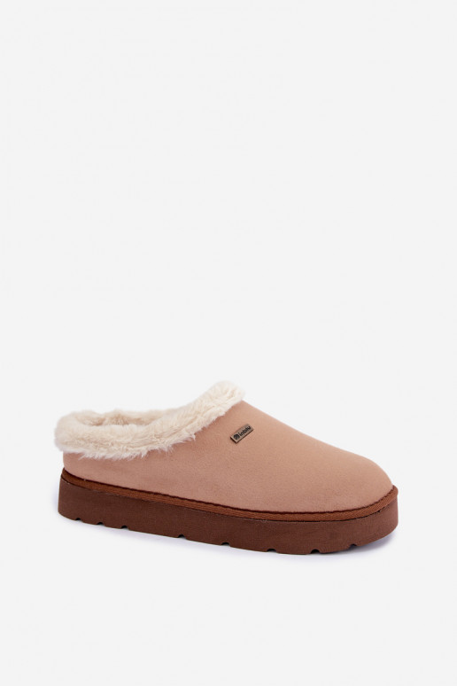 Zapatillas de casa de mujer con pelo Inblu DR000004 marrón