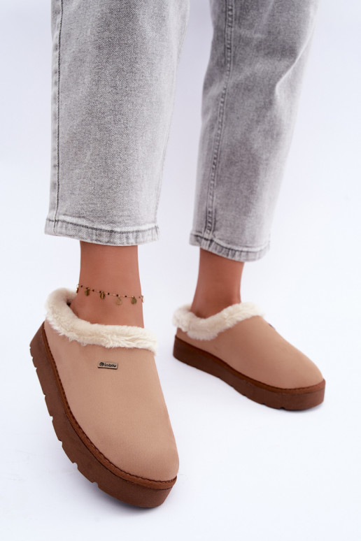 Zapatillas de casa de mujer con pelo Inblu DR000004 marrón