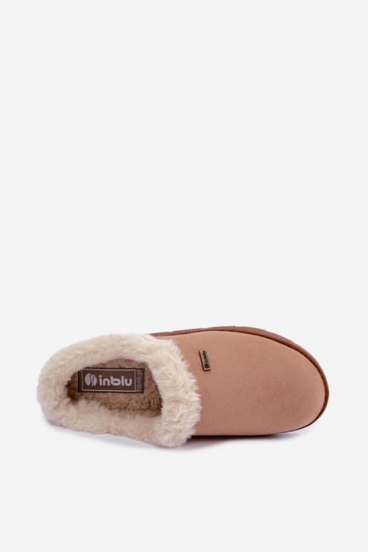 Zapatillas de casa de mujer con pelo Inblu DR000004 marrón
