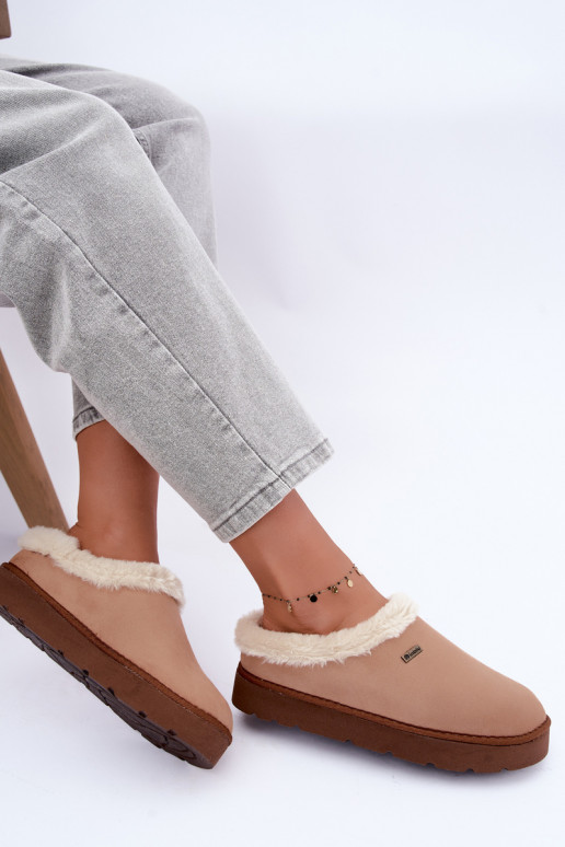Zapatillas de casa de mujer con pelo Inblu DR000004 marrón