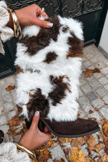 Botas altas marrones cálidas con piel Saphielle 2