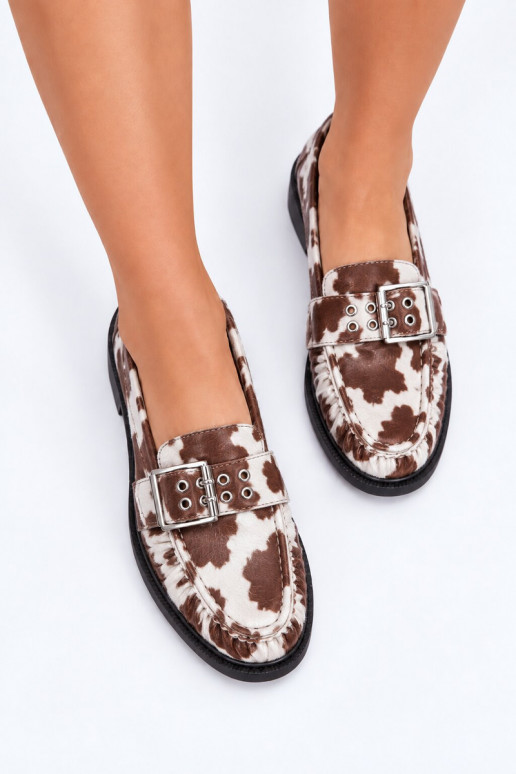 Mocasines para mujer con volantes y hebillas en estampado Daliare