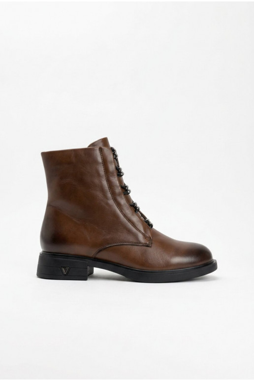 Botines marrones aislados de cuero natural Vinceza 133113