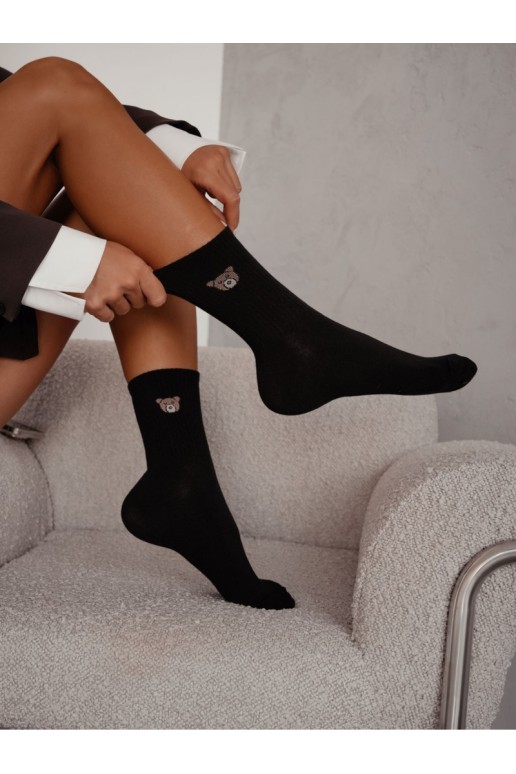 Medias negras para mujer "Osito"