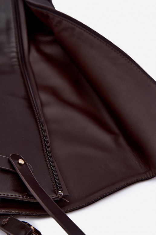 Botas altas de mujer con tacones anchos y correas con hebillas en color chocolate Sylvena