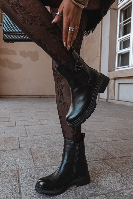 Botines cálidos y elegantes con adornos en negro Janira