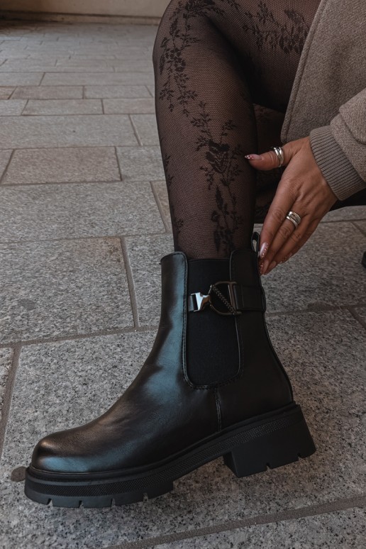 Botines cálidos y elegantes con adornos en negro Janira