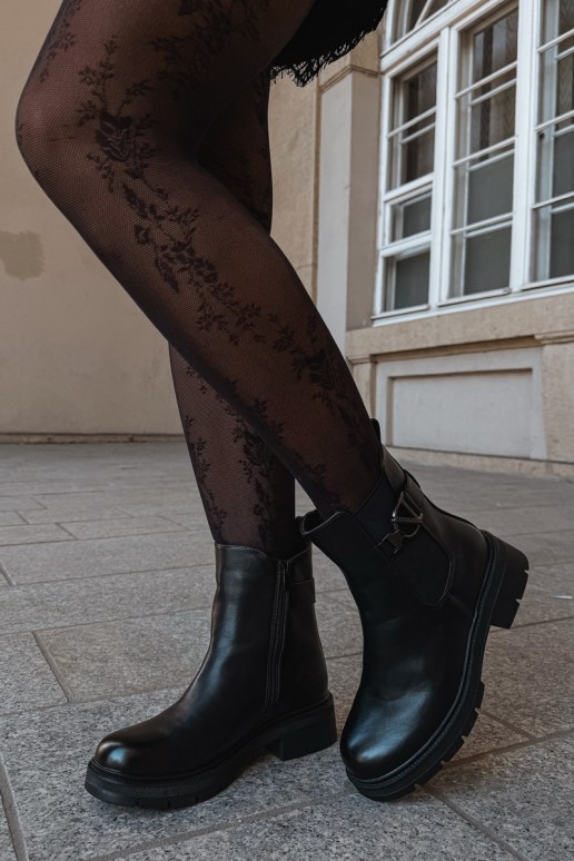 Botines cálidos y elegantes con adornos en negro Janira