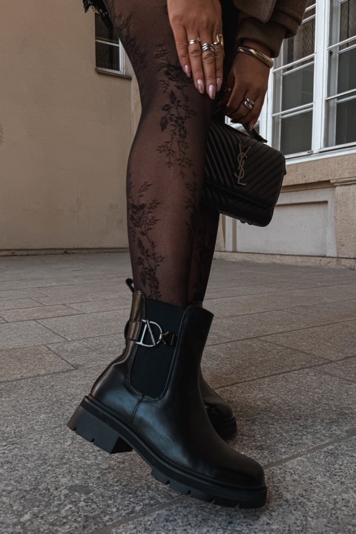 Botines cálidos y elegantes con adornos en negro Janira