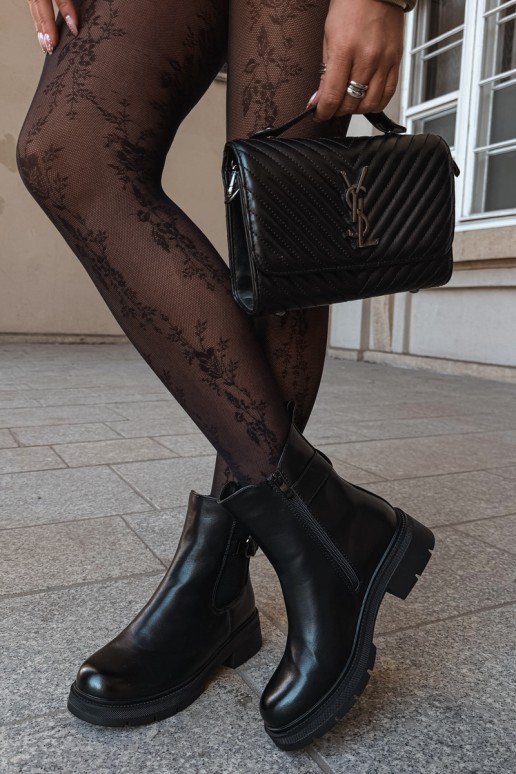 Botines cálidos y elegantes con adornos en negro Janira