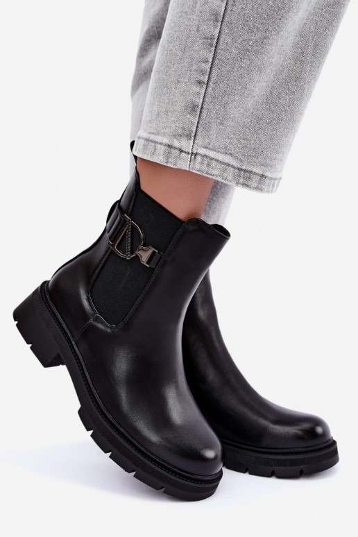 Botines cálidos y elegantes con adornos en negro Janira