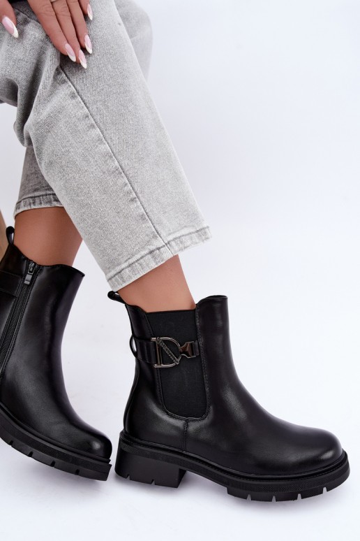Botines cálidos y elegantes con adornos en negro Janira