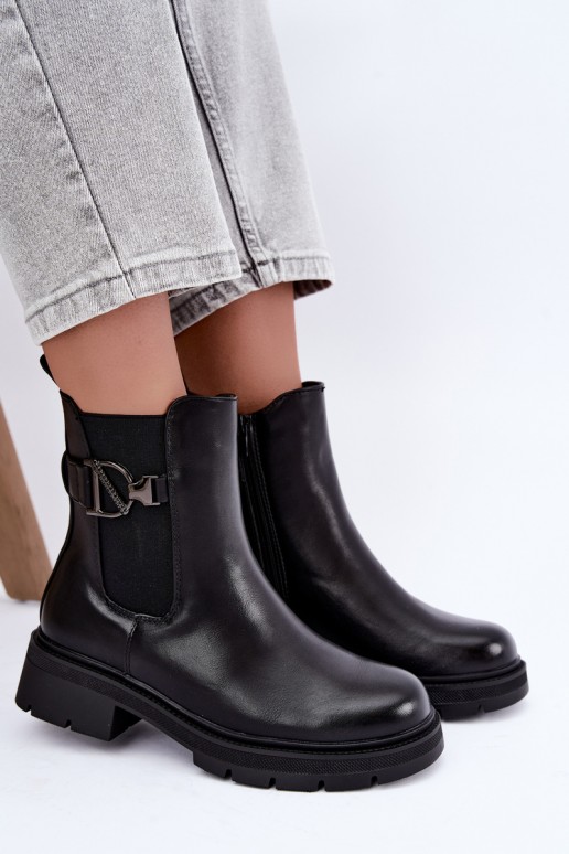 Botines cálidos y elegantes con adornos en negro Janira