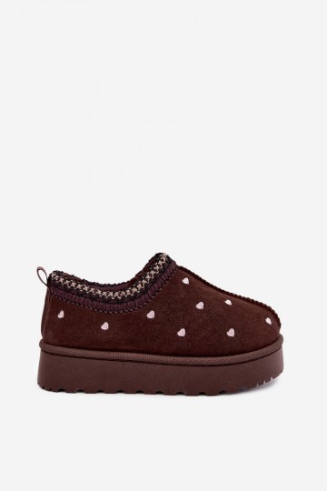 botas de nieve para niños aisladas con corazones y piel en color marrón Meldrena 2