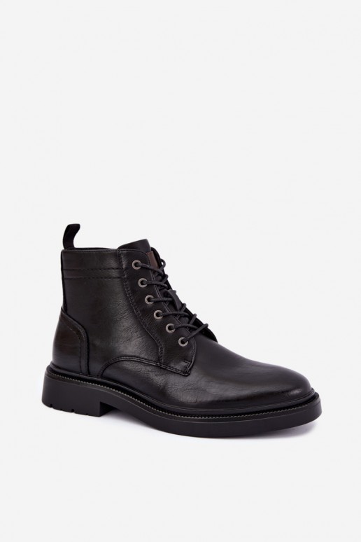 botines para hombre con cordones en color negro Perrielle