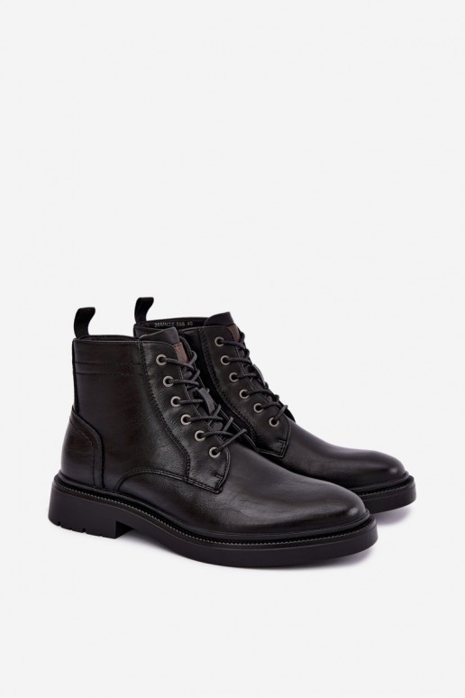 botines para hombre con cordones en color negro Perrielle