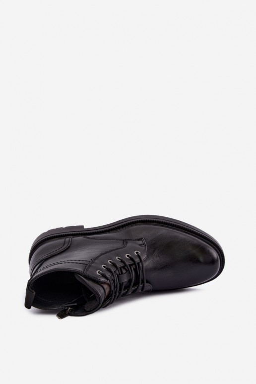 botines para hombre con cordones en color negro Perrielle