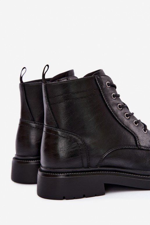 botines para hombre con cordones en color negro Perrielle