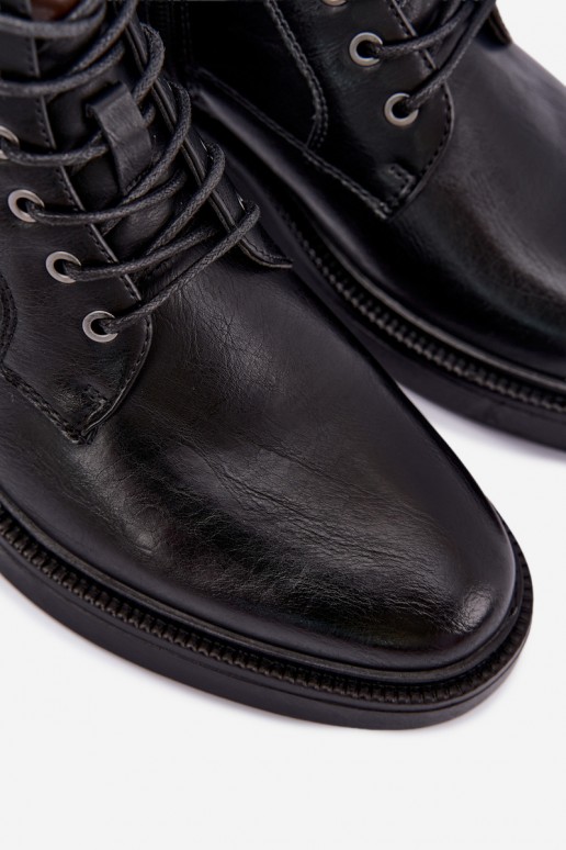 botines para hombre con cordones en color negro Perrielle