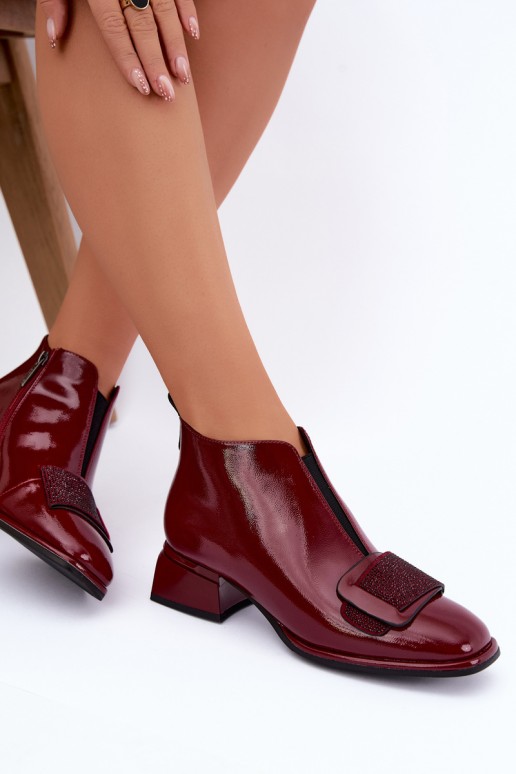 botines aislantes de charol Klocke Artiker 59C0107 en color burdeos