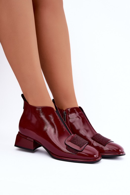 botines aislantes de charol Klocke Artiker 59C0107 en color burdeos