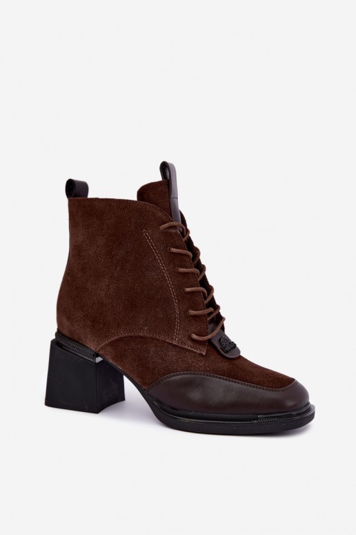 botines aislantes de ante sintético Artiker 59C0115 en color chocolate