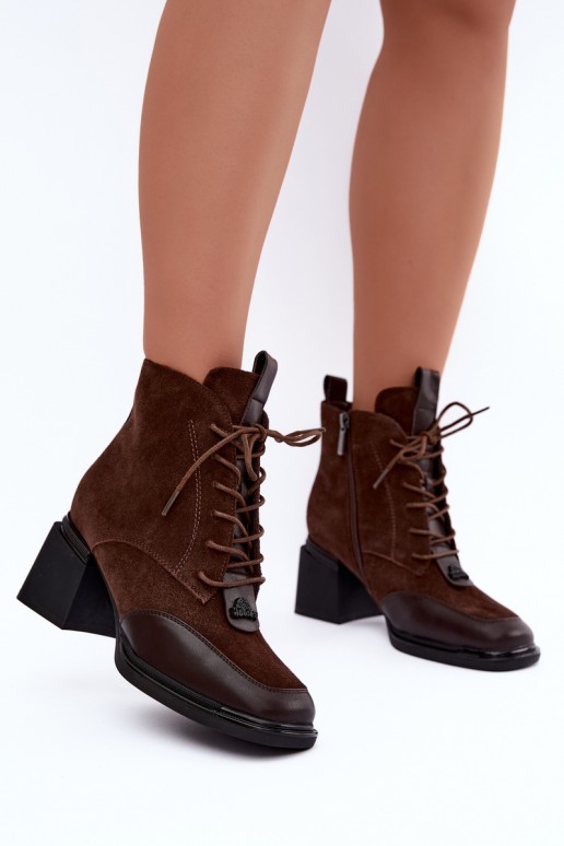 botines aislantes de ante sintético Artiker 59C0115 en color chocolate