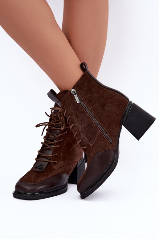 botines aislantes de ante sintético Artiker 59C0115 en color chocolate