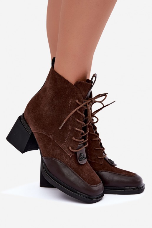botines aislantes de ante sintético Artiker 59C0115 en color chocolate