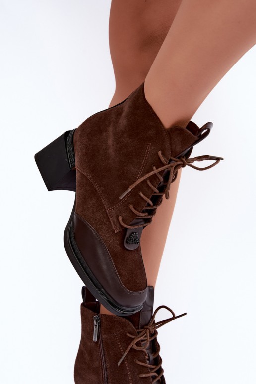 botines aislantes de ante sintético Artiker 59C0115 en color chocolate