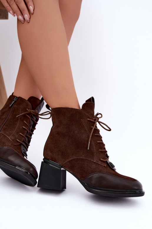 botines aislantes de ante sintético Artiker 59C0115 en color chocolate